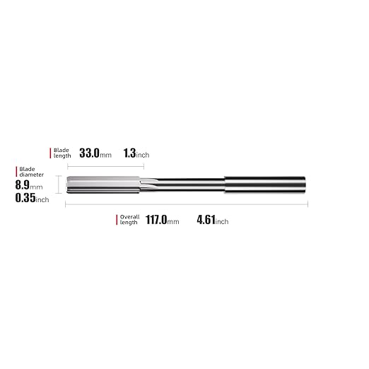 8.9mm Chucking Reamer,H7 HSS Straight Flutes Lathe Machine Reamer,Round Shank Milling Cutting Tool,1 pcs DRINYOUNG(8.9mm)