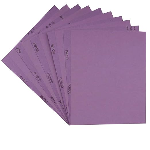 Sandpaper 2500 Grit,Wet Dry Sanding Sheets,High Performance White Fused Alumina Abrasive Sand Paper for Wood Furniture Finishing,Metal Grinding,Automotive Polishing,9 x 11 Inch,10-Pack