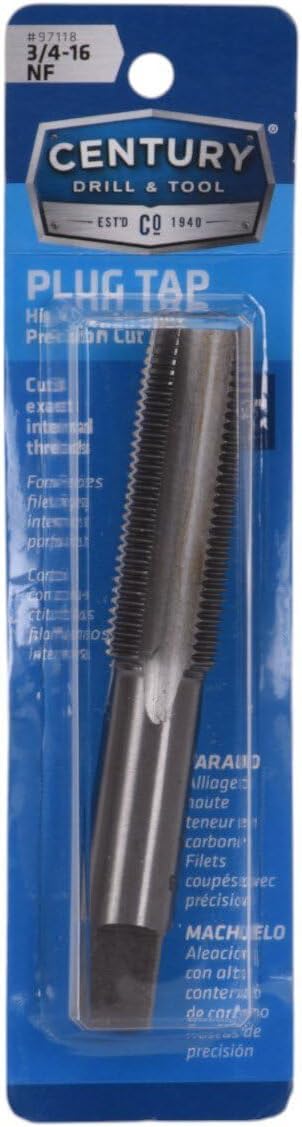 Century Drill & Tool ??97118 Carbon Steel Plug Style Tap ??쩐-16NC ??For Detailed Projects with Precise Control