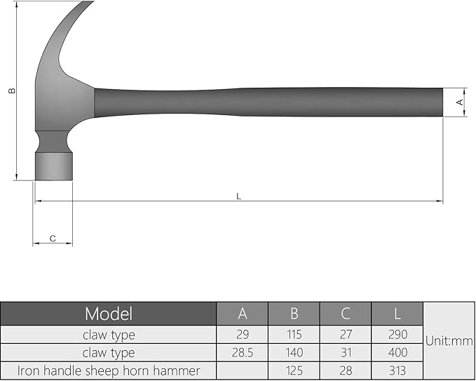 Utoolmart 8.8 Ounce Magnetic Anti-slip Head Wooden Handle Curved Claw Hammer 40cm/15.7" Length