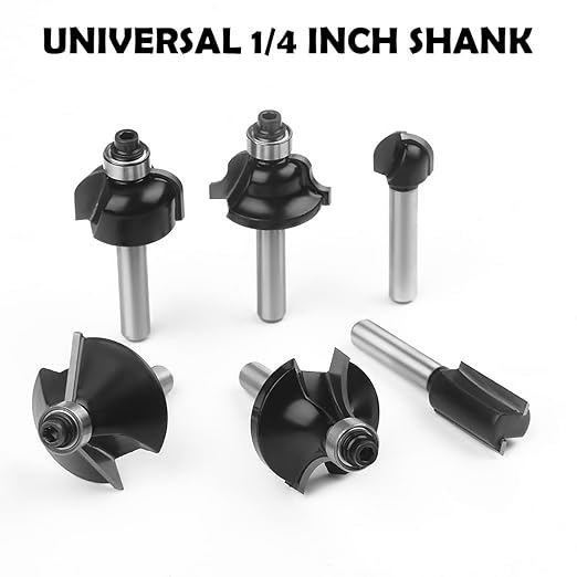 Router Bits 1/4 Inch Shank 12 Pieces, Tungsten Carbide 1/4" Router Bit Set, for Professional and Beginners Carpenter