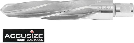 Accusize Industrial Tools 1-1/16'' H.S.S. Aligning Reamer with 3/4'' / 0.75'' Weldon Shank, Spiral Flute, 0521-1716