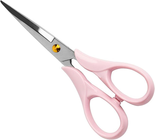 Creechw 6.3" Multi-purpose Scissors with Stainless Steel Blade and Acrylic Handle, Craft Scissors for Office, School, Home, Cute Desk Supplies, Tijeras, Pink