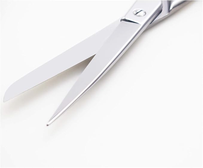 Silver Office Scissors, Heavy Duty Sewing, Tailor Fabric Sewing Paper Cutting Shears Stainless Steel Cutter Leather Art Craft Office Scissors (8 Inch)