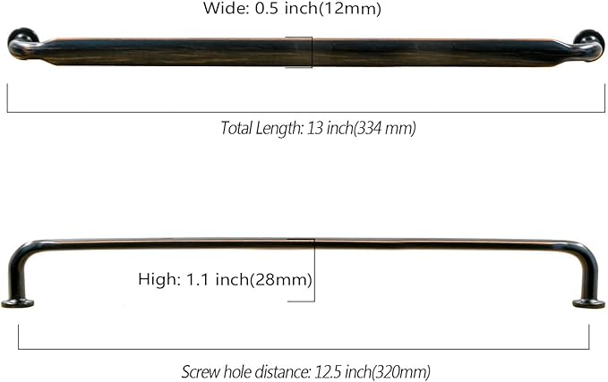 Asidrama 6 Pack 12.6 Inch(320mm) Oil Rubbed Bronze Kitchen Cabinet Handles, Cabinet Pulls Kitchen Cabinet Hardware for Cupboard Drawer Pulls