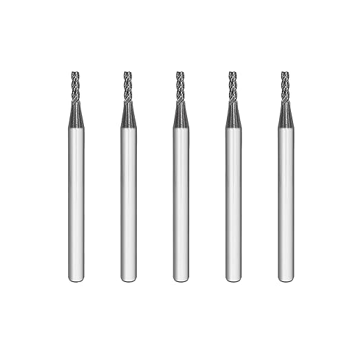 SPEED TIGER Micrograin Carbide Square End Mill - 4 Flute - ISE1/16 4T (5 Pieces, 1/16") - for Milling Alloy Steels, Hardened Steel, Metal & More ??Mill Bits Sets for DIYers & Professionals
