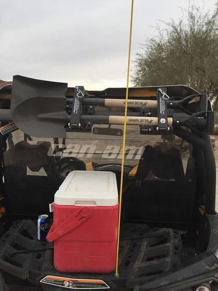 LockJaw Heavy Duty Steel 2 Hole Shovel Holder for Truck Beds - 2 Slot Garden Tool Storage for Long-Handled Tools - Commercial Grade Truck Accessories for Trailers and Garages (2 Clamps, No Bracket)DD2