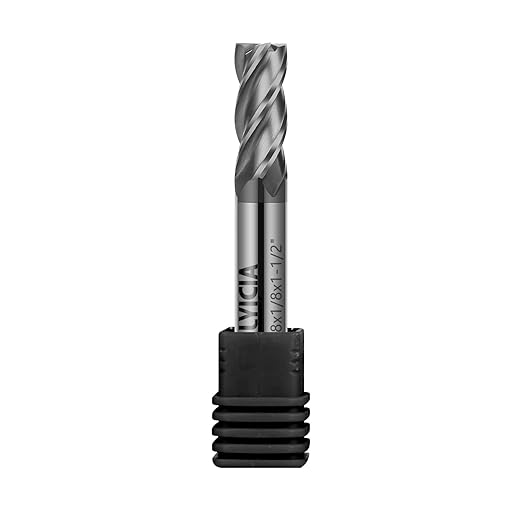 1/8" Carbide Square End Mill 4 Flute AlTIN Coated CNC Milling Bits for Alloy Steels, Hardened Steels, Cast Iron
