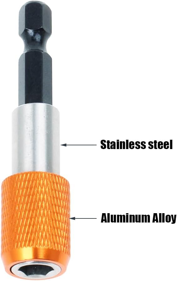 AUTOTOOLHOME 2 Pieces Quick Change Bit Holder Magnetic 1/4" Hex Shank Drill Bit Extension for Screwdriver Bits Nuts Drills Socket Driver Adapter
