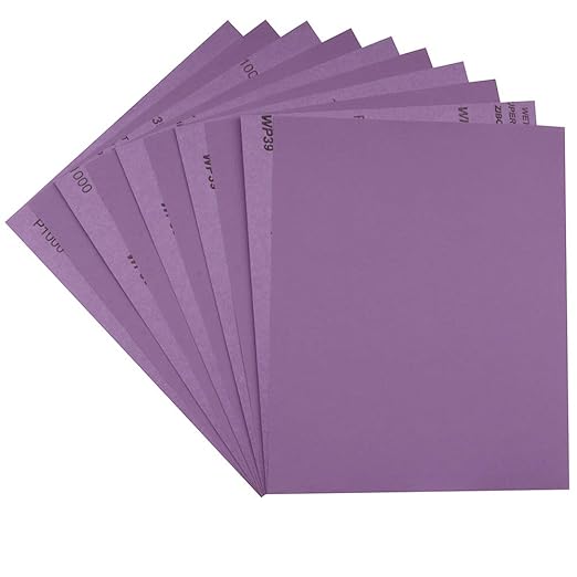Sandpaper 1000 Grit,Wet Dry Sanding Sheets,High Performance White Fused Alumina Abrasive Sand Paper for Wood Furniture Finishing,Metal Grinding,Automotive Polishing,9 x 11 Inch,10-Pack