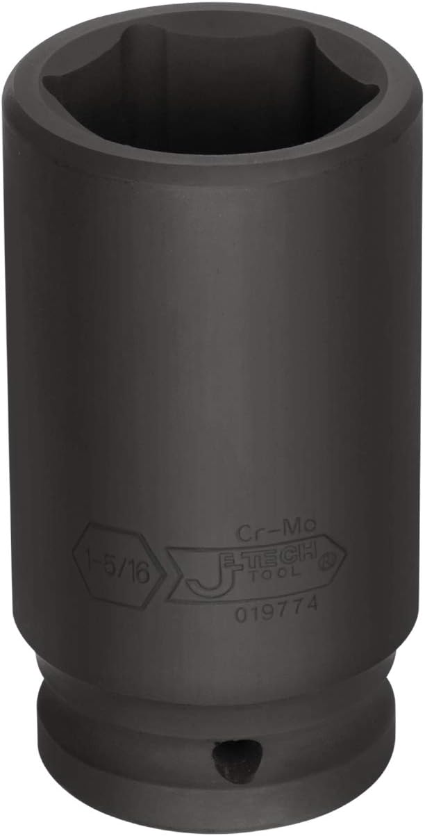 Jetech 3/4 Inch Drive 1-5/16 Inch Deep Impact Socket, Made with Heat-Treated Chrome Molybdenum Alloy Steel, 6-Point Design, SAE