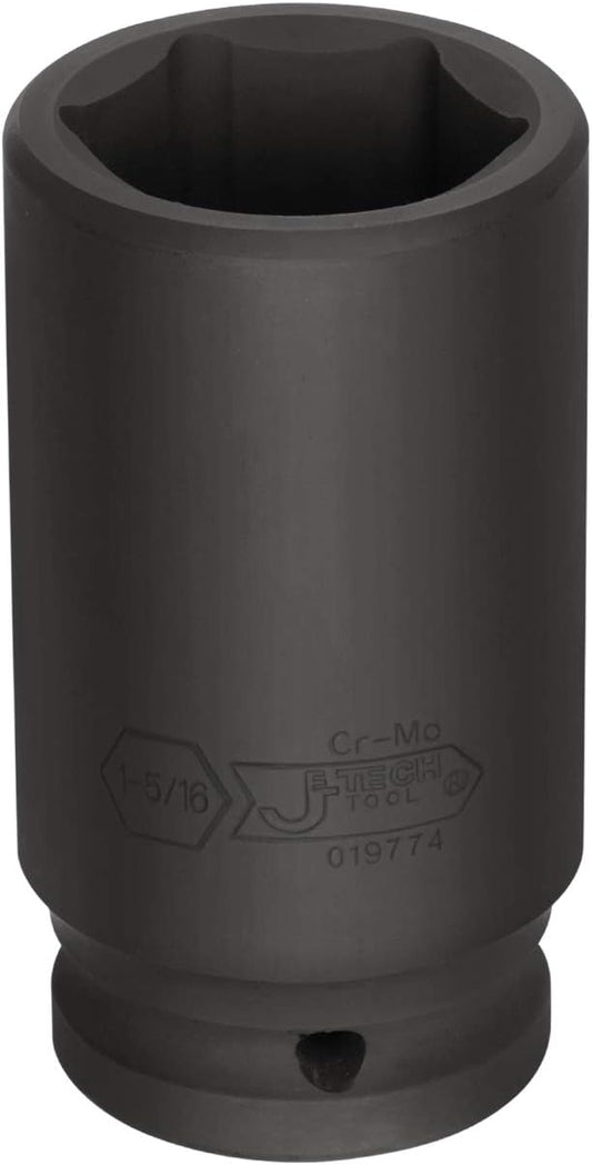 Jetech 3/4 Inch Drive 1-5/16 Inch Deep Impact Socket, Made with Heat-Treated Chrome Molybdenum Alloy Steel, 6-Point Design, SAE