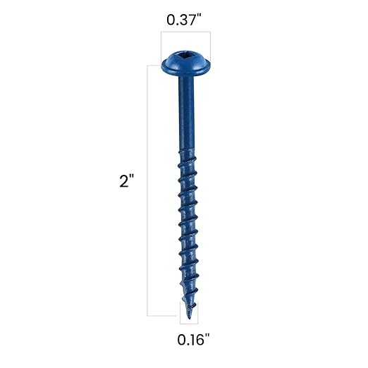 Pocket Hole Screws 2 Inch, 300Pcs, Anti-Rust Blue Coated Pocket Screws #8 x 2, Exterior Wood Screws, Coarse Thread, Washer Head Square Drive, Self-Tapping Tip, with Drive Bit