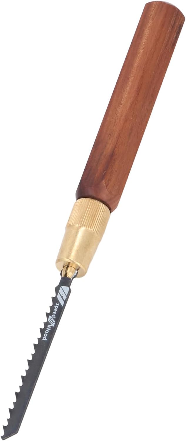 Hand Saw Kit with Hex Shaped Rosewood Handle and 5 Interchangeable Jigsaw Blades, Detachable Woodworking Hand Saw for Precise Cutting and Carving