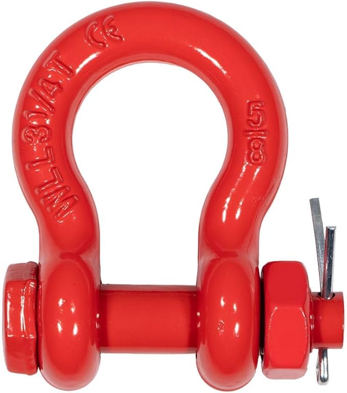 Mytee Products 20 Pack 5/8" Anchor Shackle Forged Carbon Steel w/Safety Screw Pin Load Limit 6,500 lbs, Double Rust Protection Heavy Duty D Ring Bolt Type Shackle for Towing, Rigging