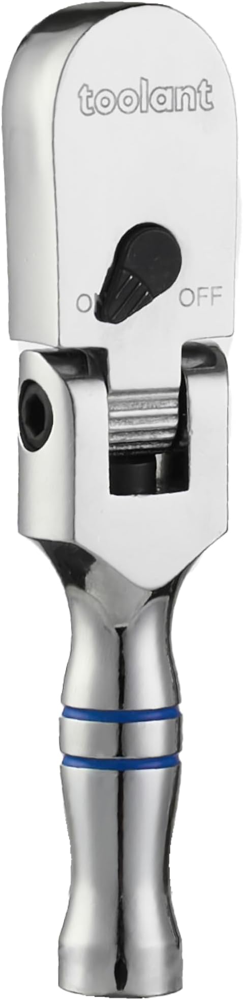 toolant Stubby 3/8" Drive Flex Head Ratchet, 90 Tooth Compact Flex Head Socket Ratchet Wrench, 4.7 Inch Length