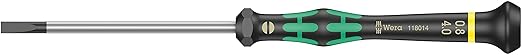 Wera 05118014001 Kraftform Micro 2035 Slotted Electronics Precision Screwdriver, 4mm Head, 80mm Blade Length