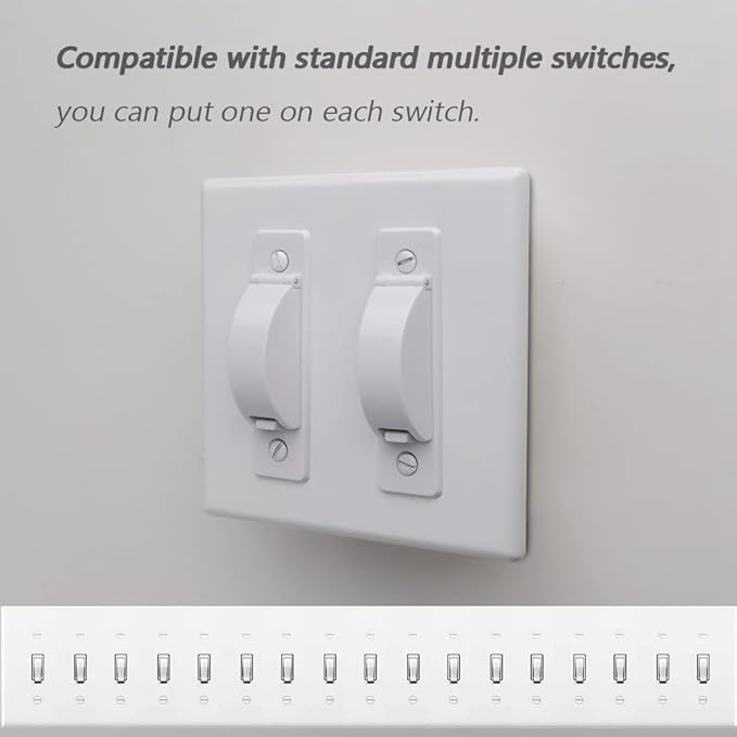 Wall Switch Guard, ILIVABLE Childproof Light Switch Plate Covers Protects Your Lights or Circuits from being Accidentally Turned On or Off by Children and Adults (White, 8 Pack)