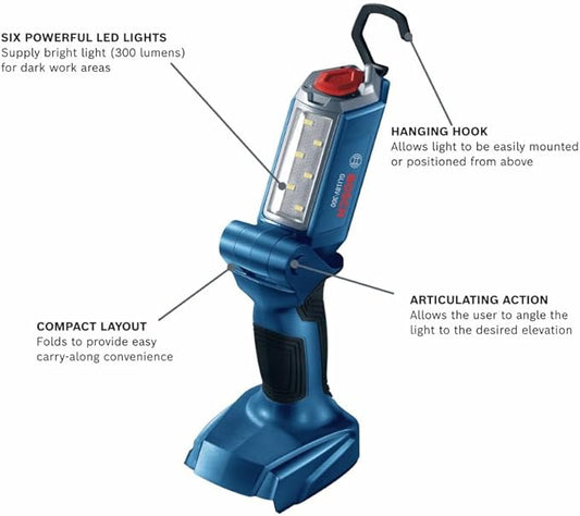 BOSCH GXL18V-497B23 18V Power Tool Combo Kit - 4 Tool Cordless Set with 1/2 In. Hammer Drill/Driver, Two-in-One Impact Driver/Wrench, Circular Saw, Worklight, Batteries & Charger
