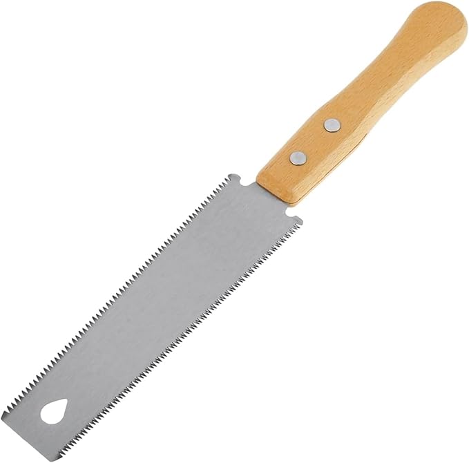 12.2 Inch Double Edged Hand Saw,Japanese Style Hand Saw,Detachable & Flexible Flush Cut Saw for Fine and Coarse Cutting Woodworking (Wooden Handle)
