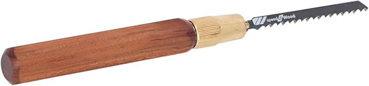 Hand Saw Kit with Hex Shaped Rosewood Handle and 5 Interchangeable Jigsaw Blades, Detachable Woodworking Hand Saw for Precise Cutting and Carving