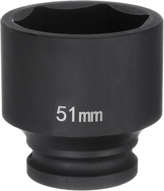 HARFINGTON 6-Point Impact Socket 3/4" Drive 51mm Metric 40Cr Alloy Steel Spindle Axle Nut Impact Socket