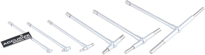 Accusize Industrial Tools Premium 5/16'' - 6", 6ps/Set Telescoping Gage Set, Satin Chrome Finished, 3602-5018