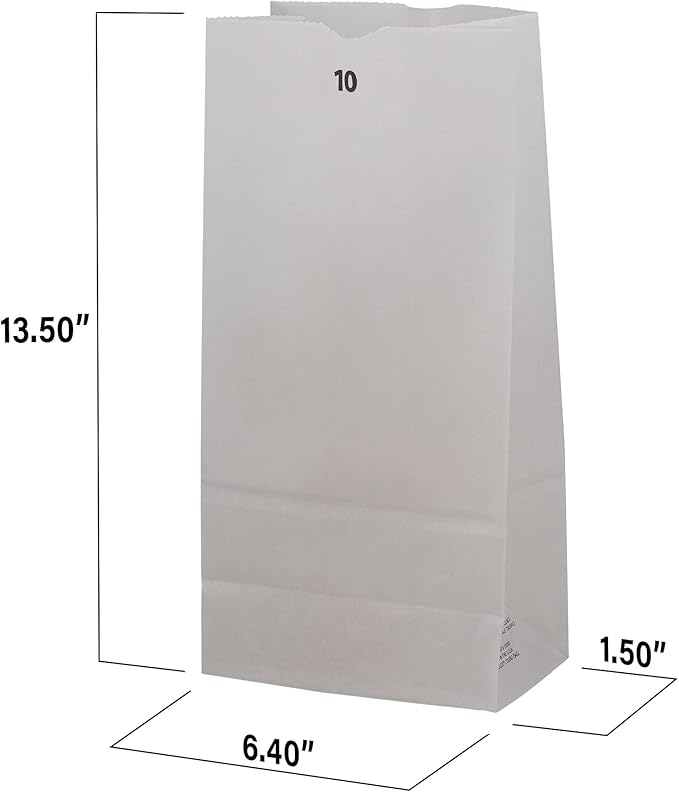 MT Products Kraft White Bread Bags 10 lb. - Disposable Paper Bags (Pack of 50) - Made in the USA