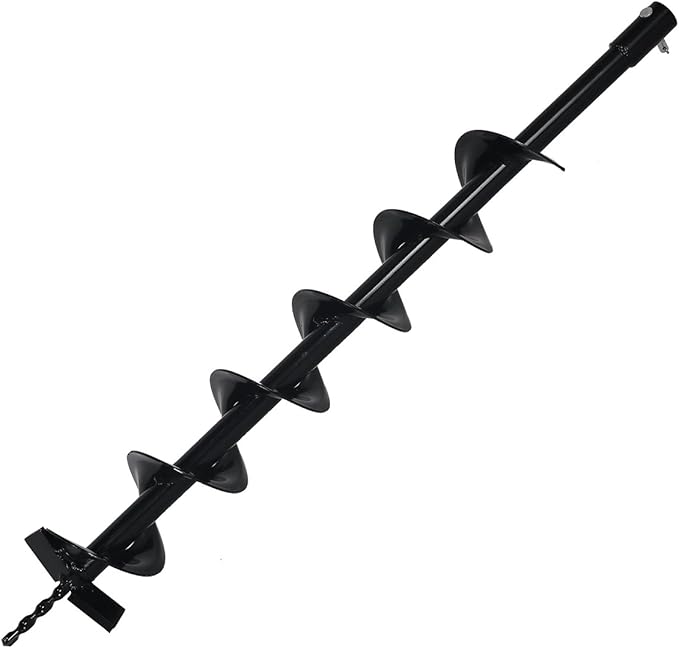 XtremepowerUS 4" Inch Auger Digging Bit for Post Holes Replacement Earth Digger Planting Drill Fence Hole Maker Grass Plant Hole Fit for 3/4" Shaft