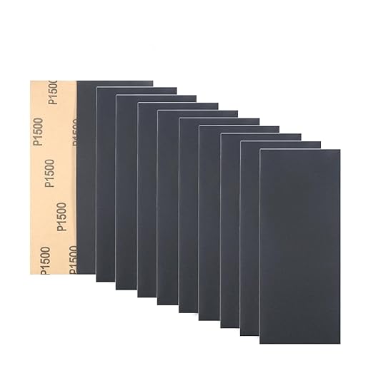 30Pcs 9 x 3.6 Inchs 1500 Grit Wet and Dry Handmade Universal Sanding Sheets, Suitable for Woodworking Furniture/Automobiles/Metal/Lacquer Polishing Sandpaper