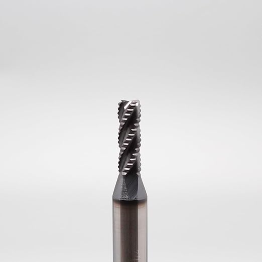 Roughing End Mill JESTUOUS Carbide Square Nose 4 Flute Fine Tooth Bit 3/8" Shank Dia. 3/4" Flute Length for Milling Metal Steels,1 Piece