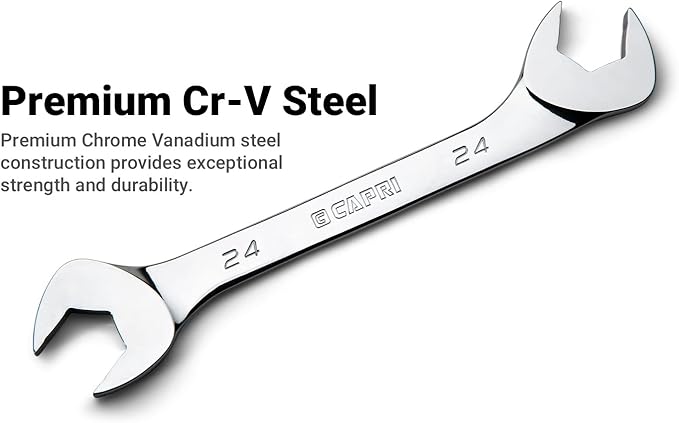 Capri Tools Angle Open End Wrench Set, 30째 and 60째 angles, 1/4 to 1 in. SAE, 13-Piece with Mechanic' Tray