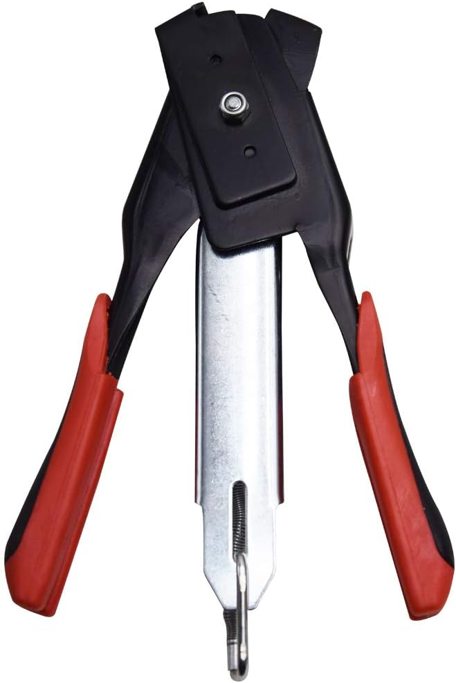 Hog Ring Pliers Kit Gun, Manual D-Type HR22 Staple Gun &1600 pcs Galvanized Clips Hog Rings, Professional Upholstery Installation Kit, Fastener Gun, Nailer Pliers for Feed Fence Birdcage