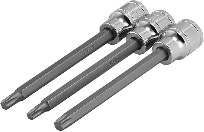 NEIKO 10080A 3/8??Drive Extra Long Torx Star Bit Socket Set | 7 Piece | T10 to T40 | 4-3/8??Length