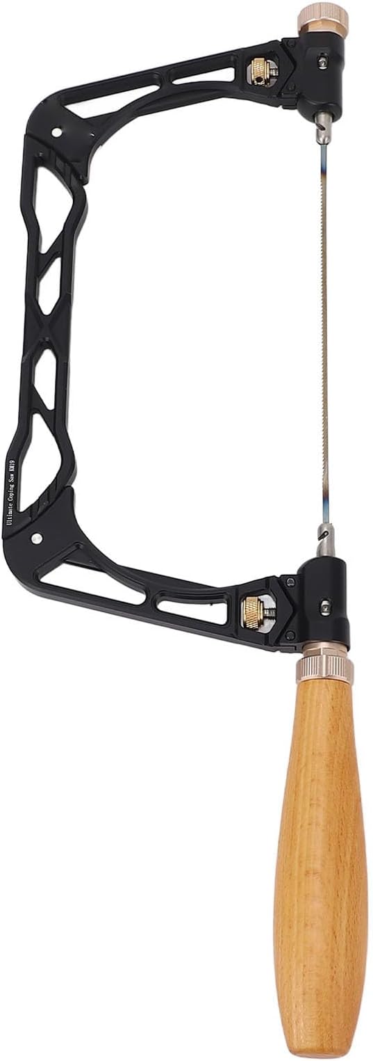 Luqeeg Coping Saw Kit, Woodworking U Shaped Aluminum Curved Hand Saw with Wooden Handle for Ceramics Wood PVC