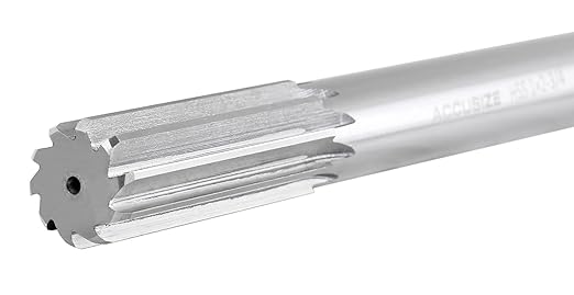 Accusize Industrial Tools 1'' H.S.S. M2 Straight Shank Straight Flute Chucking Reamer, Flute Length 2-3/4'', Oal 10-1/2'', 8 Flute, 5015-0285
