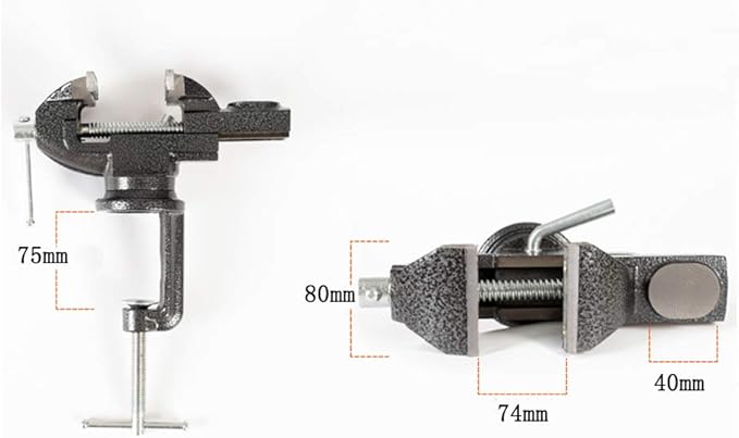 MYTEC Home Vise Universal Rotate 360째 Work Clamp-On Vise, 3.2" black
