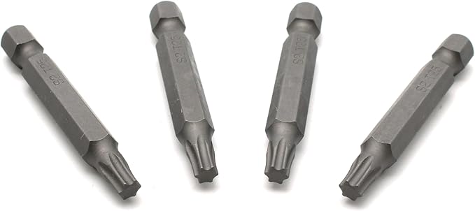 TEMO 25 pc T25 Torx 6 Point Impact Ready 2 Inch Length Screwdriver Insert Bits Hex Shank with Quick Release Slot