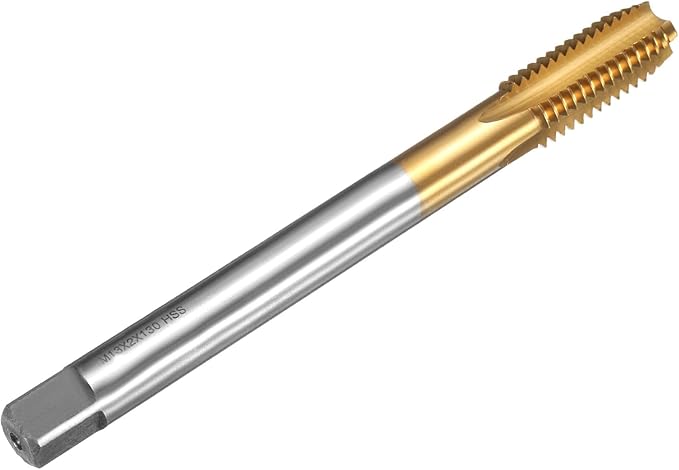 uxcell Metric Thread Tap M13 x 2 H2 130mm Straight Flute Screw Thread Milling Machine Taps Threading Tapping Repair Tool