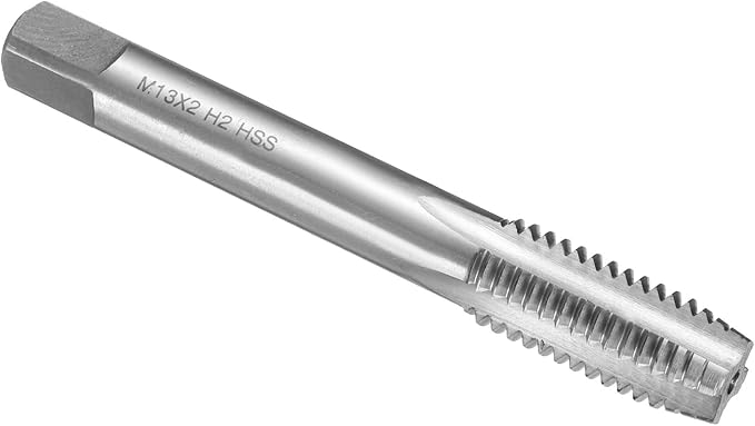 uxcell Hand Plug Tap M13 x 2 H2 Metric Thread Plug Style Taps Straight Flute Screw Tapping Threading Tool High Speed Steel HSS6542