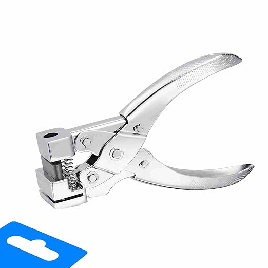 Heavy Duty T Slot Shape Hole Punch, Handheld Tag Punches Airplane Hole Punch Butterfly T-Hook Clamp Pliers Cutter for Paper Crafts, Badge & ID Card, PVC Cardboard(Silver)