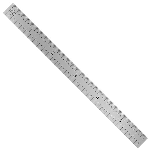 PEC Tools 6" Steel Ruler(3 Pack), 1/50" Thick X 1/2" Wide, Machinist Metal Ruler Scale with Markings 1/10", 1/50", 1/32", 1/64", Tempered Steel, Made in USA