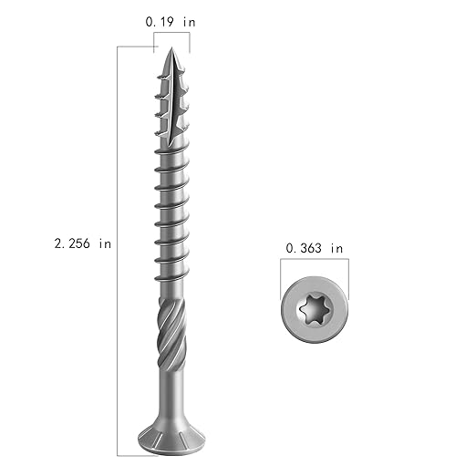 #10 * 2-1/4" 304 Stainless Steel Deck Screws, (97pcs) 1 lbs.Exterior Wood Screws, Rust Resistant Epoxy Coated, Bronze, T20 Star Bit