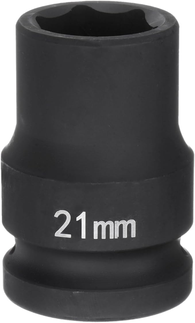 HARFINGTON 6-Point Impact Socket 3/4" Drive 21mm Metric 40Cr Alloy Steel Spindle Axle Nut Impact Socket