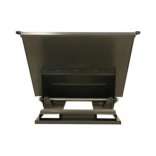 Heavy Duty Self-Dumping Hopper, 1 cu yd, 6000 lb Capacity, 61"x48"x39" Overall, Gray