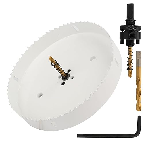 Mollom (200mm | 7-7/8") HSS M42 with 8% Cobalt BI-Metal Hole Saw with 2 Pilot Drill Bits & Arbor Smooth Cutting for PVC,Drywall,Wood,Plastic,Gypsum Board,Rubber