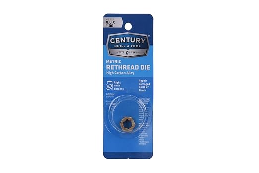 Century Drill & Tool, 92703, 8.0X1.00,Rethreading Die,Tool Set, Thread Repair