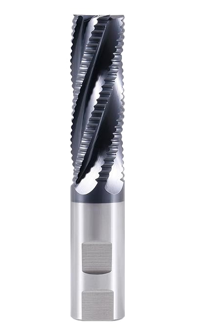 Accusize Industrial Tools Standard Tooth M42 8% Cobalt Tialn Roughing End Mill, 1'' Diameter, 1'' Shank Diameter, 3'' Flt Length, 1102-0031