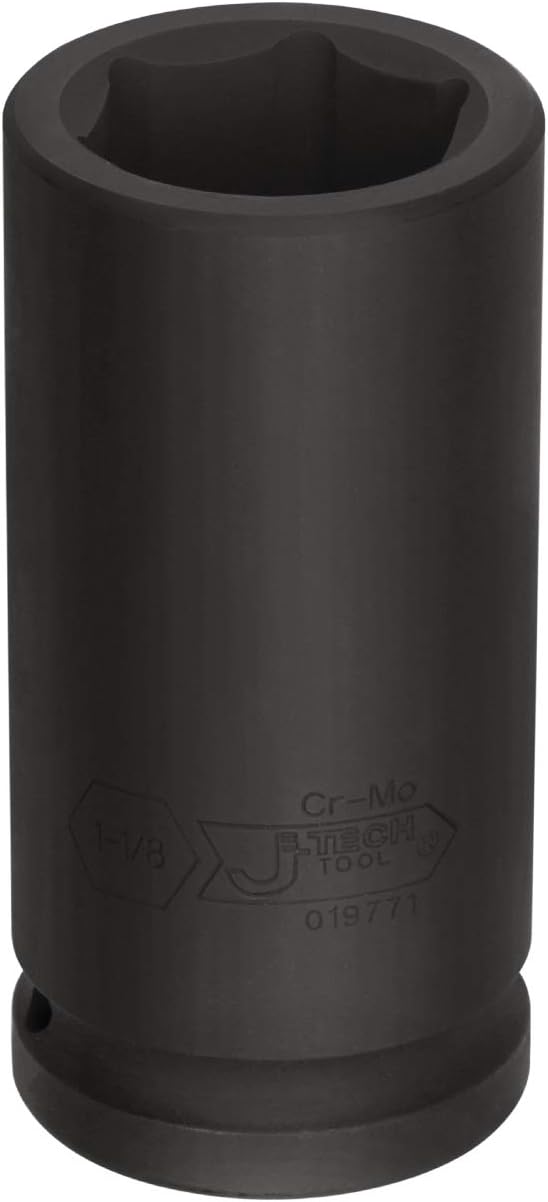 Jetech 3/4 Inch Drive 1-1/8 Inch Deep Impact Socket, Made with Heat-Treated Chrome Molybdenum Alloy Steel, 6-Point Design, SAE