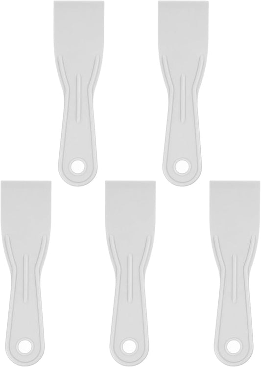 HARFINGTON 5pcs Putty Scraper 2" Width 1.7mm Thin Flexible Plastic Putty Knives for Taping Drywall Spreading Painting Wall Scratching Gray